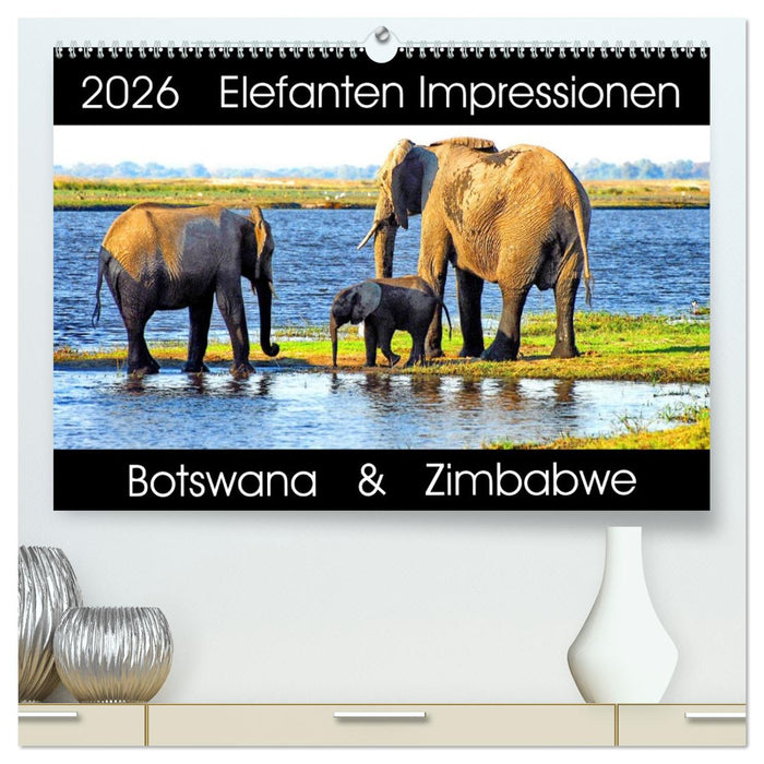 Elefanten Impressionen (CALVENDO Premium Wandkalender 2026)