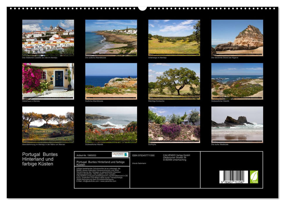 Portugal Buntes Hinterland und farbige Küsten (CALVENDO Premium Wandkalender 2026)
