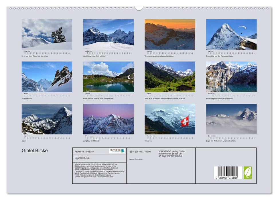 Gipfel Blicke (CALVENDO Premium Wandkalender 2026)