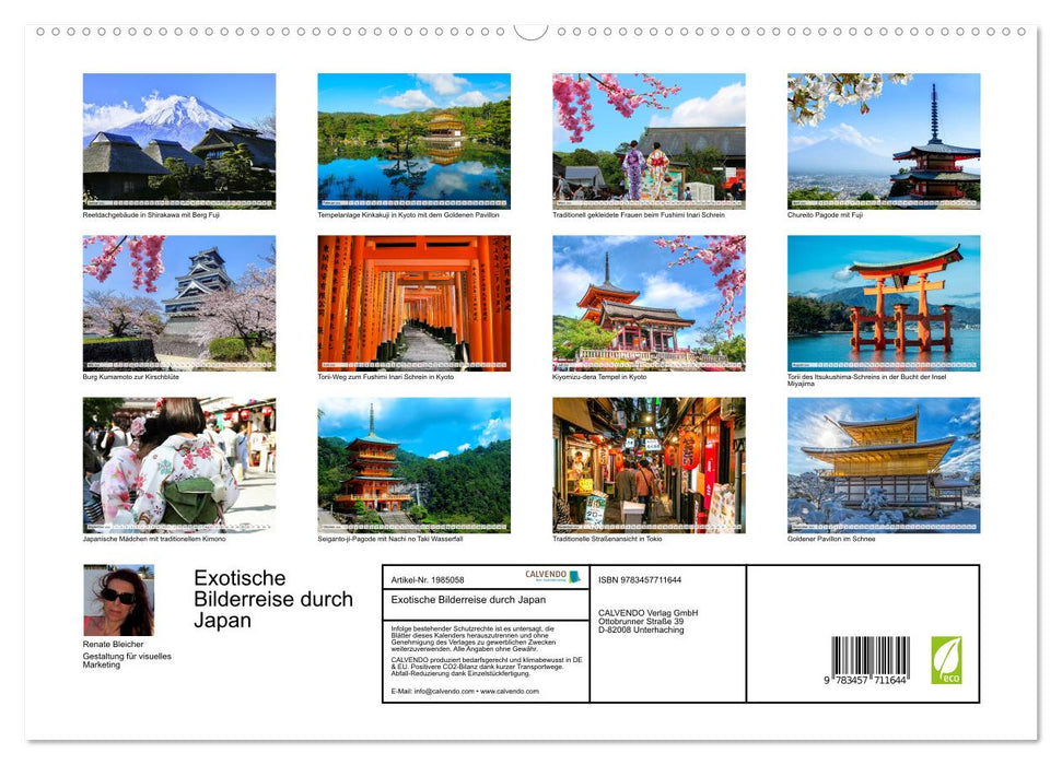 Exotische Bilderreise durch Japan (CALVENDO Premium Wandkalender 2026)