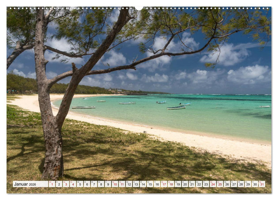Traumstrände auf Mauritius (CALVENDO Premium Wandkalender 2026)