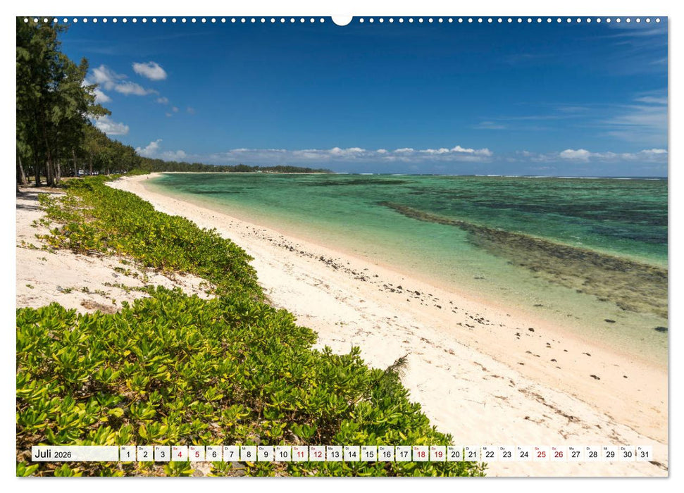 Traumstrände auf Mauritius (CALVENDO Premium Wandkalender 2026)