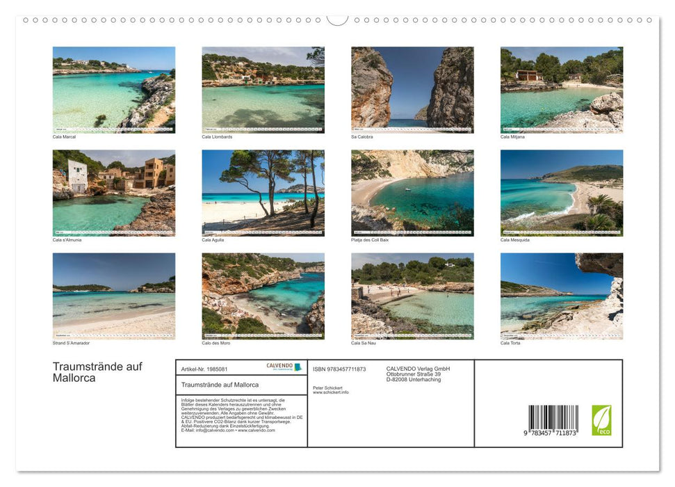Traumstrände auf Mallorca (CALVENDO Premium Wandkalender 2026)