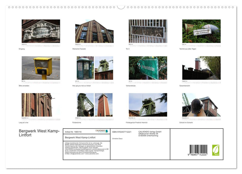 Bergwerk West Kamp-Lintfort (CALVENDO Premium Wandkalender 2026)