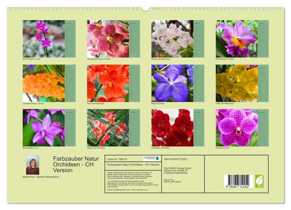 Farbzauber Natur Orchideen - CH Version (CALVENDO Wandkalender 2026)
