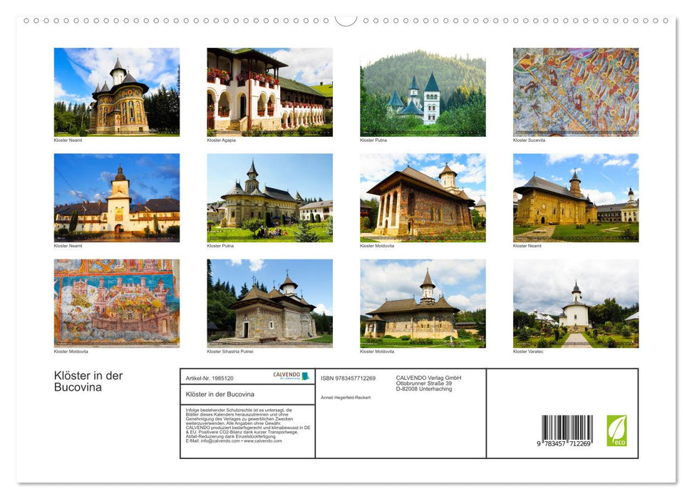 Klöster in der Bucovina (CALVENDO Premium Wandkalender 2026)