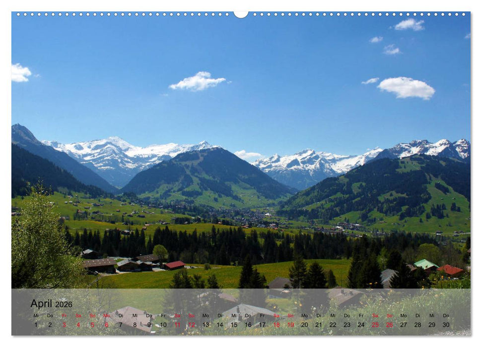 Saanenland. Ein Kalender aus dem Berner Oberland (CALVENDO Premium Wandkalender 2026)