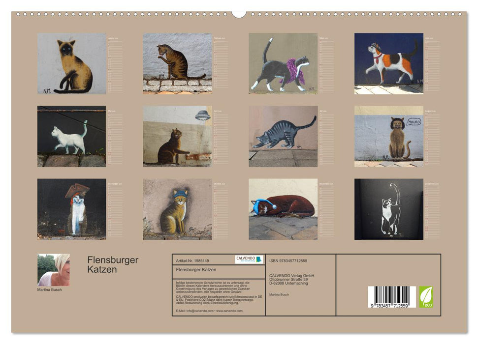 Flensburger Katzen (CALVENDO Premium Wandkalender 2026)