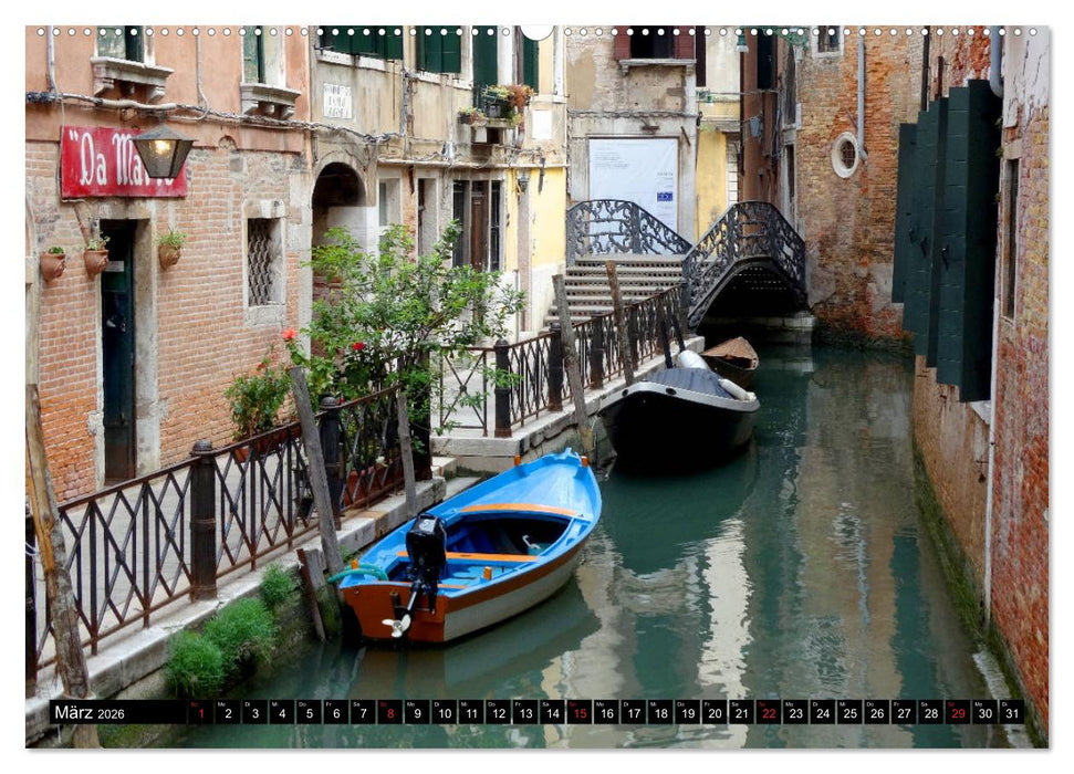 Auf den Kanälen von Venedig (CALVENDO Premium Wandkalender 2026)