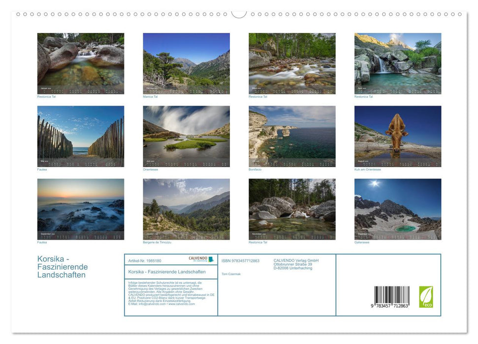 Korsika - Faszinierende Landschaften (CALVENDO Premium Wandkalender 2026)