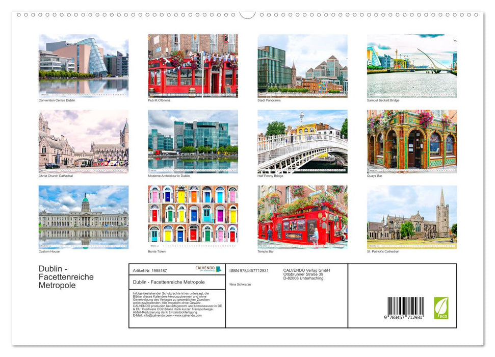 Dublin - Facettenreiche Metropole (CALVENDO Premium Wandkalender 2026)