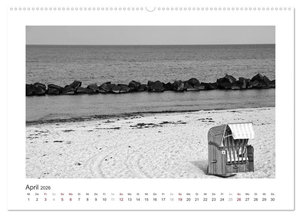 Monochrom Meer (CALVENDO Premium Wandkalender 2026)