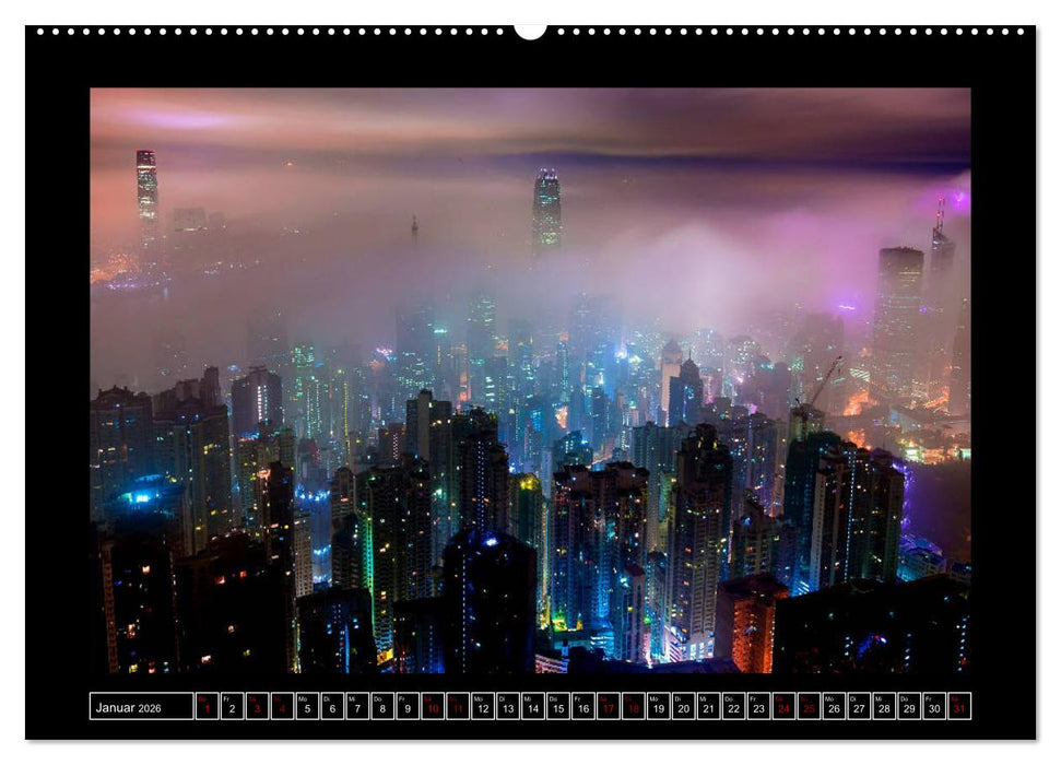 Metropolen - Asiens schönste Städte bei Nacht (CALVENDO Premium Wandkalender 2026)