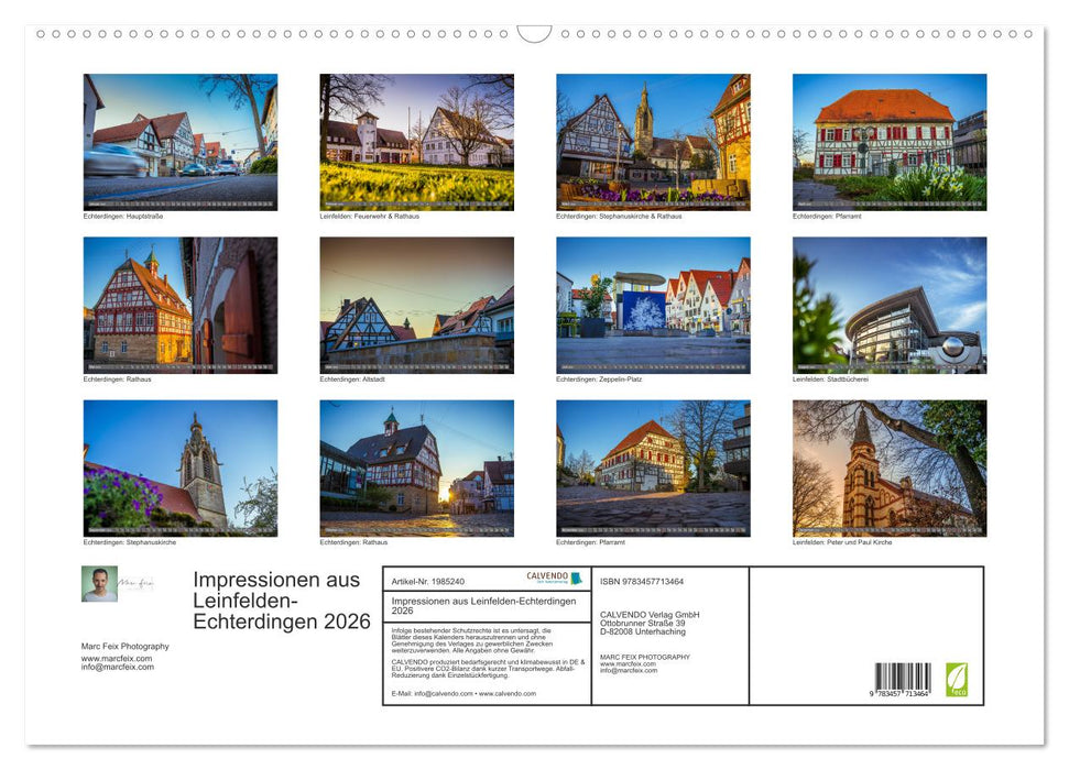 Impressionen aus Leinfelden-Echterdingen 2026 (CALVENDO Wandkalender 2026)