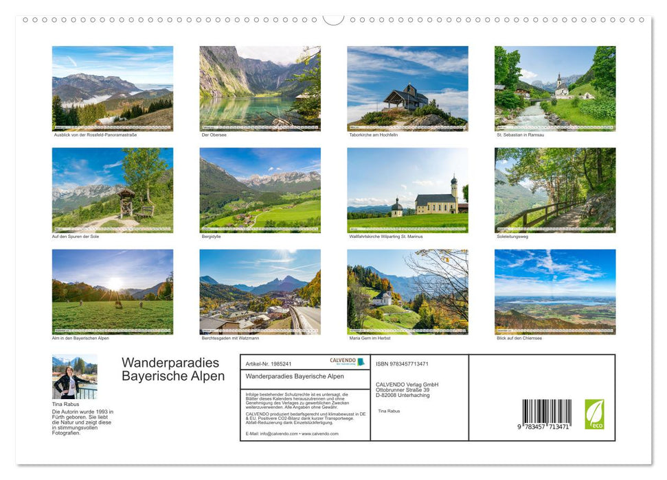 Wanderparadies Bayerische Alpen (CALVENDO Premium Wandkalender 2026)