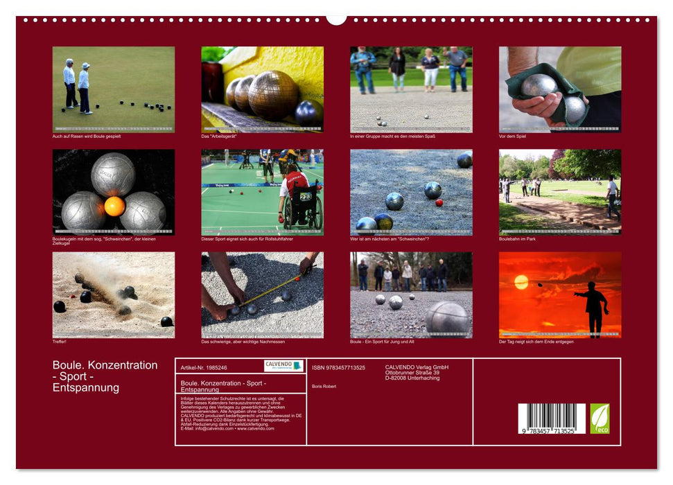 Boule. Konzentration - Sport - Entspannung (CALVENDO Premium Wandkalender 2026)
