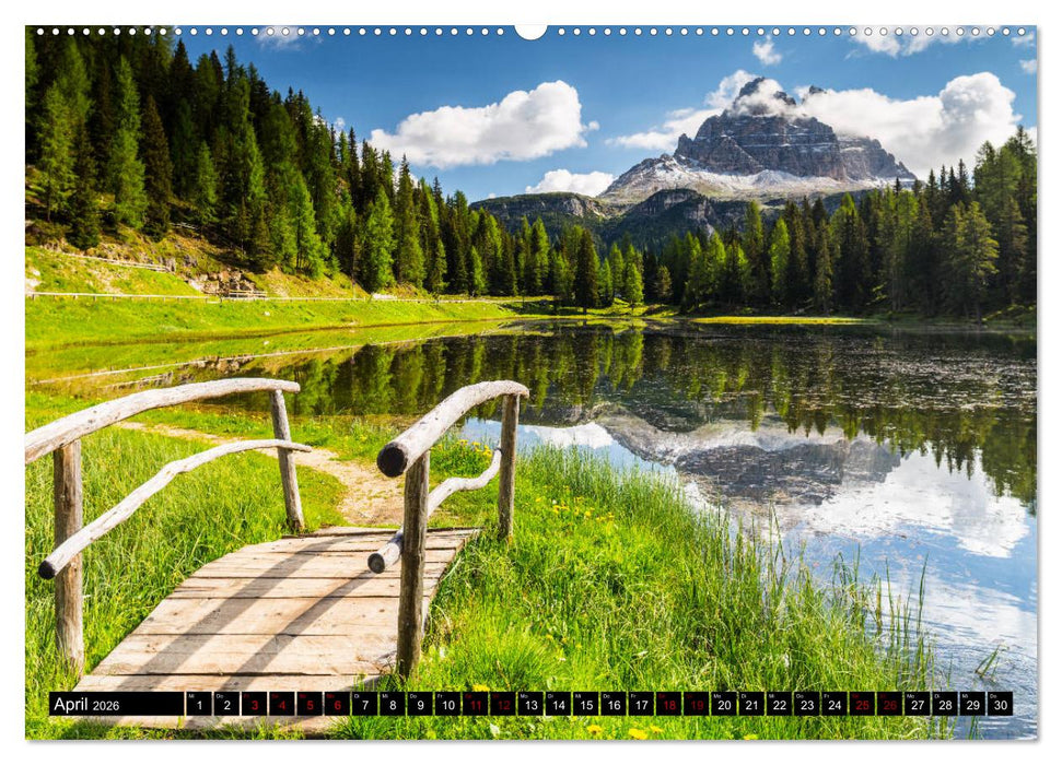 Bergseen in den Dolomiten (CALVENDO Premium Wandkalender 2026)