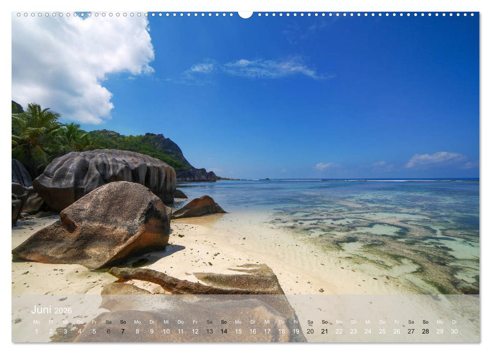 Seychellen - Paradis im indischen Ozean (CALVENDO Premium Wandkalender 2026)