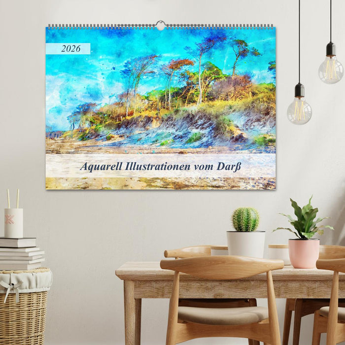 Aquarell Illustrationen vom Darß (CALVENDO Wandkalender 2026)