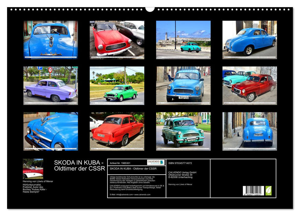 SKODA IN KUBA - Oldtimer der CSSR (CALVENDO Wandkalender 2026)