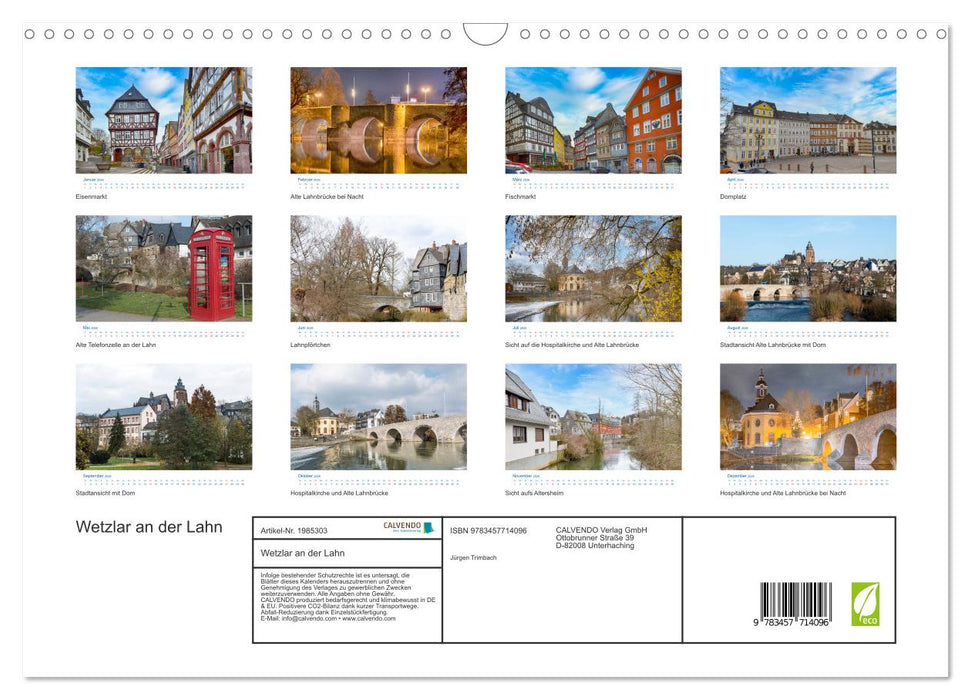 Wetzlar an der Lahn (CALVENDO Wandkalender 2026)