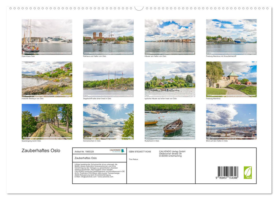 Zauberhaftes Oslo (CALVENDO Premium Wandkalender 2026)