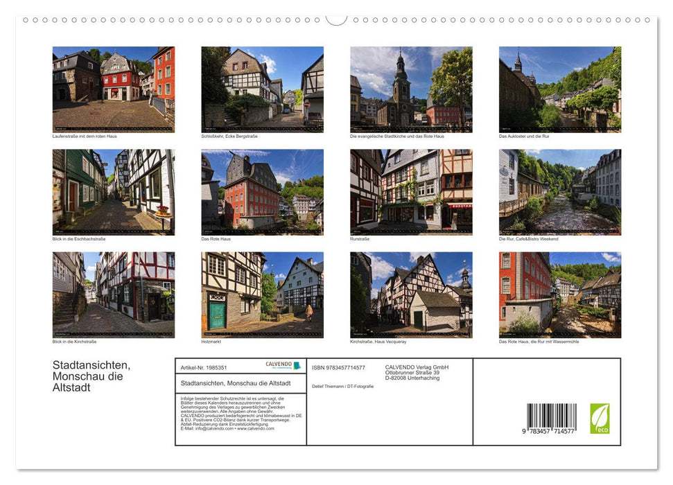 Stadtansichten, Monschau die Altstadt (CALVENDO Premium Wandkalender 2026)