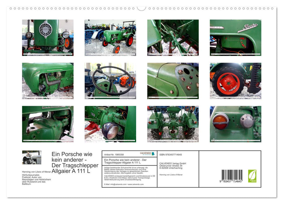 Ein Porsche wie kein anderer - Der Tragschlepper Allgaier A 111 L (CALVENDO Premium Wandkalender 2026)
