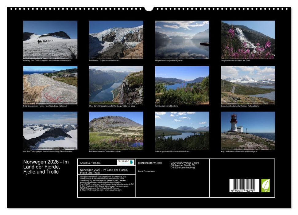Norwegen 2026 - Im Land der Fjorde, Fjelle und Trolle (CALVENDO Premium Wandkalender 2026)