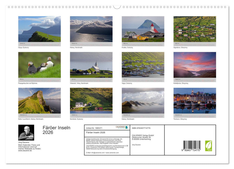 Färöer Inseln 2026 (CALVENDO Premium Wandkalender 2026)