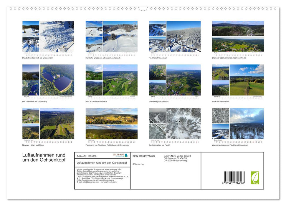 Luftaufnahmen rund um den Ochsenkopf (CALVENDO Premium Wandkalender 2026)