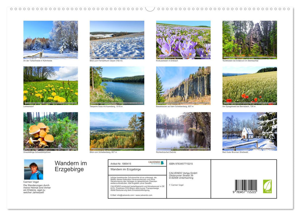 Wandern im Erzgebirge (CALVENDO Premium Wandkalender 2026)