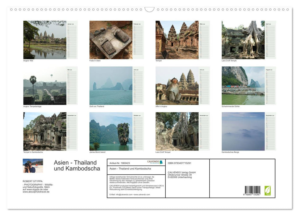 Asien - Thailand und Kambodscha (CALVENDO Wandkalender 2026)