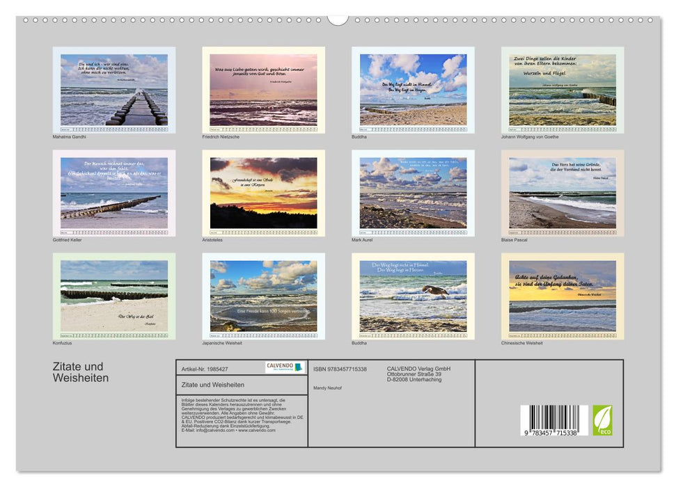 Zitate und Weisheiten (CALVENDO Premium Wandkalender 2026)