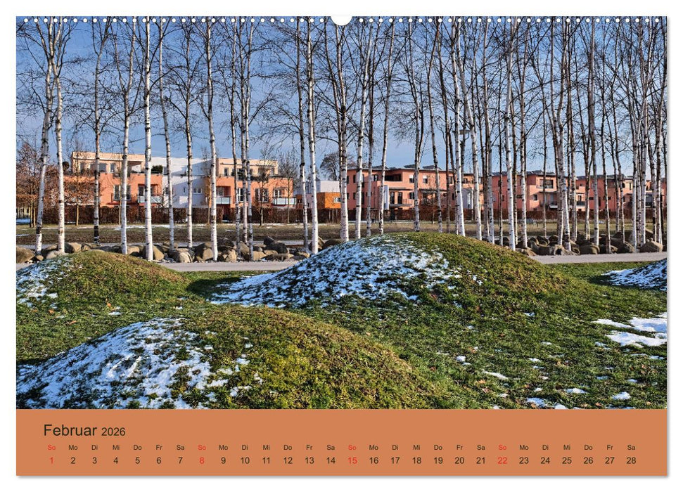 Stressfreie Zone! Parks und grüne Oasen in Augsburg (CALVENDO Premium Wandkalender 2026)