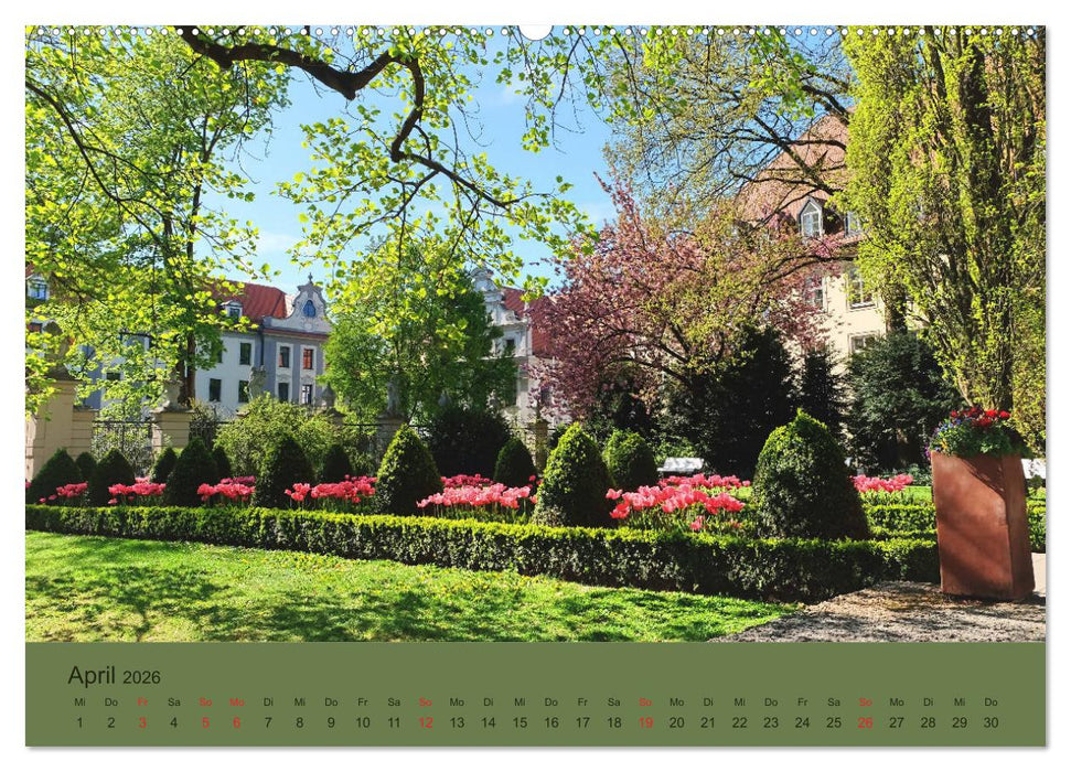 Stressfreie Zone! Parks und grüne Oasen in Augsburg (CALVENDO Premium Wandkalender 2026)