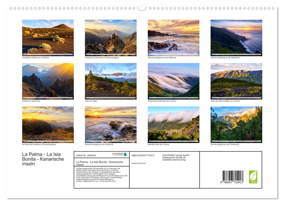 La Palma - La Isla Bonita - Kanarische Inseln (CALVENDO Premium Wandkalender 2026)