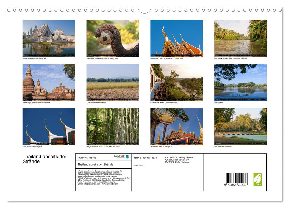 Thailand abseits der Strände (CALVENDO Wandkalender 2026)