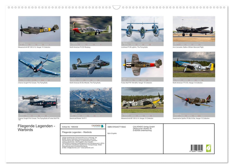 Fliegende Legenden - Warbirds (CALVENDO Wandkalender 2026)
