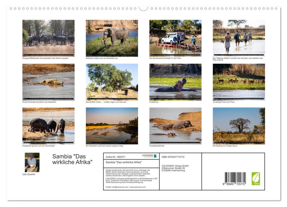 Sambia "Das wirkliche Afrika" (CALVENDO Premium Wandkalender 2026)