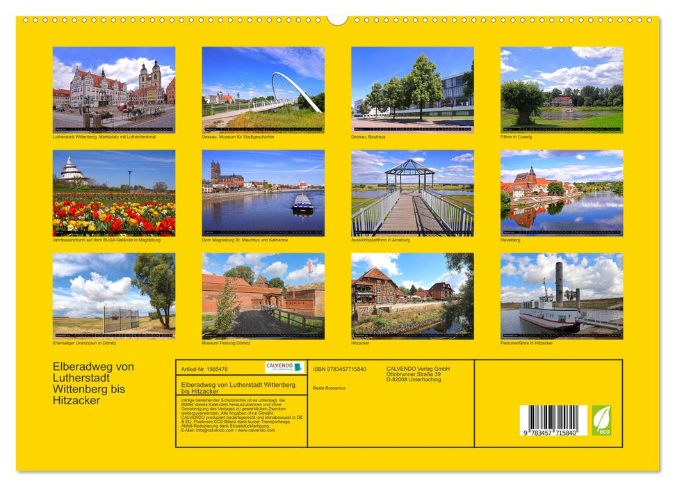 Elberadweg von Lutherstadt Wittenberg bis Hitzacker (CALVENDO Premium Wandkalender 2026)
