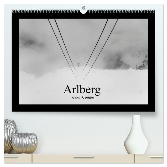 Arlberg black and white (CALVENDO Premium Wandkalender 2026)