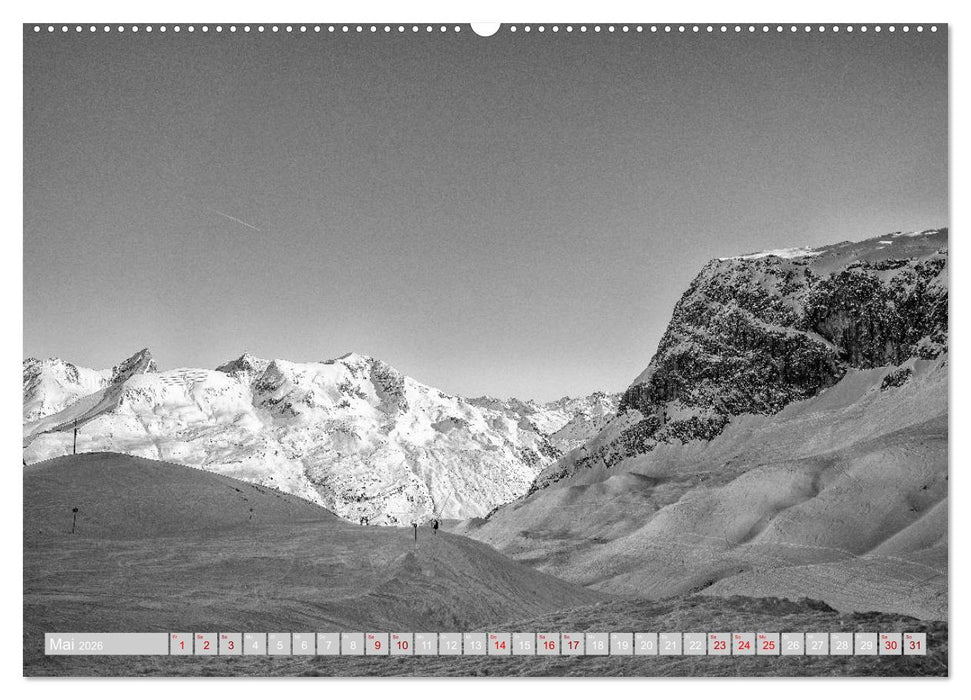 Arlberg black and white (CALVENDO Premium Wandkalender 2026)