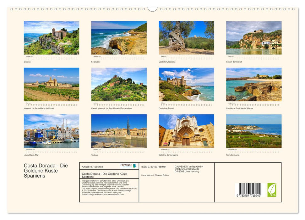 Costa Dorada - Die Goldene Küste Spaniens (CALVENDO Premium Wandkalender 2026)