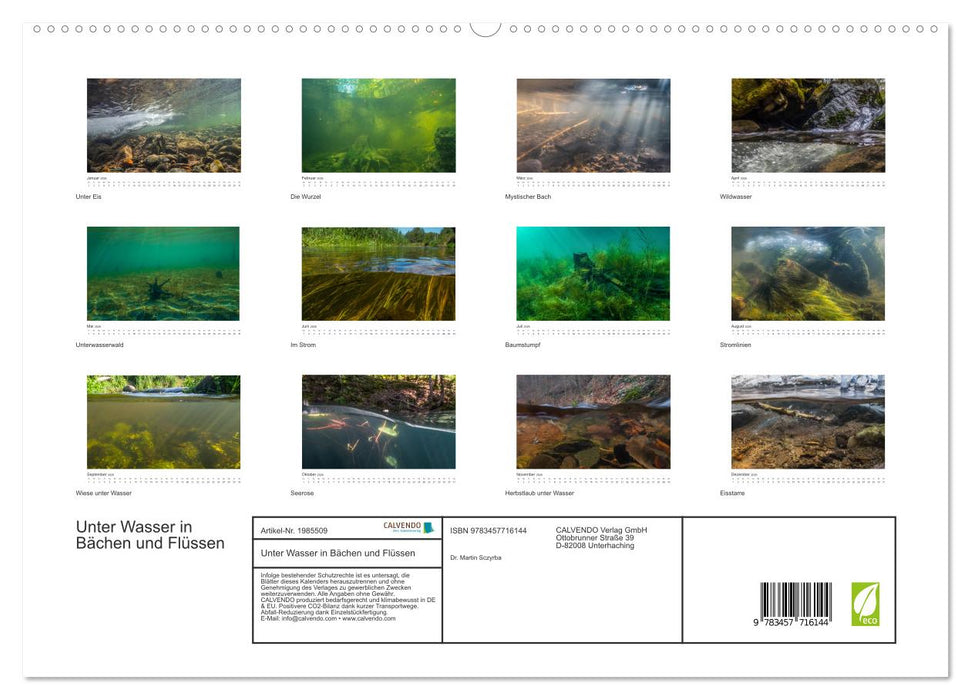 Unter Wasser in Bächen und Flüssen (CALVENDO Premium Wandkalender 2026)