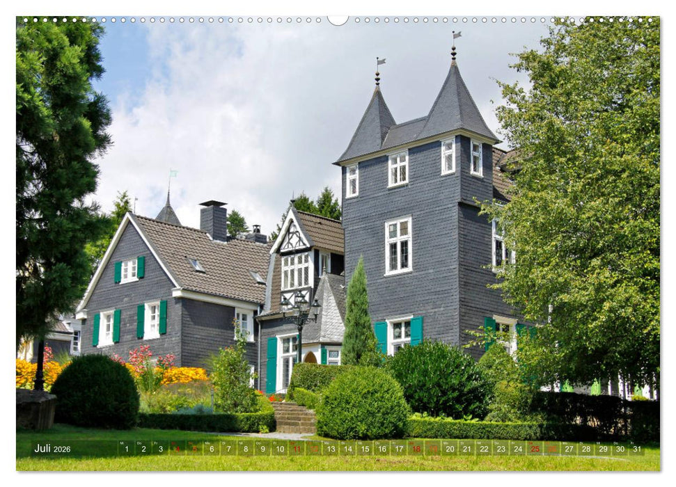 Burgen, Schlösser, Herrenhäuser im Bergischen Land (CALVENDO Premium Wandkalender 2026)