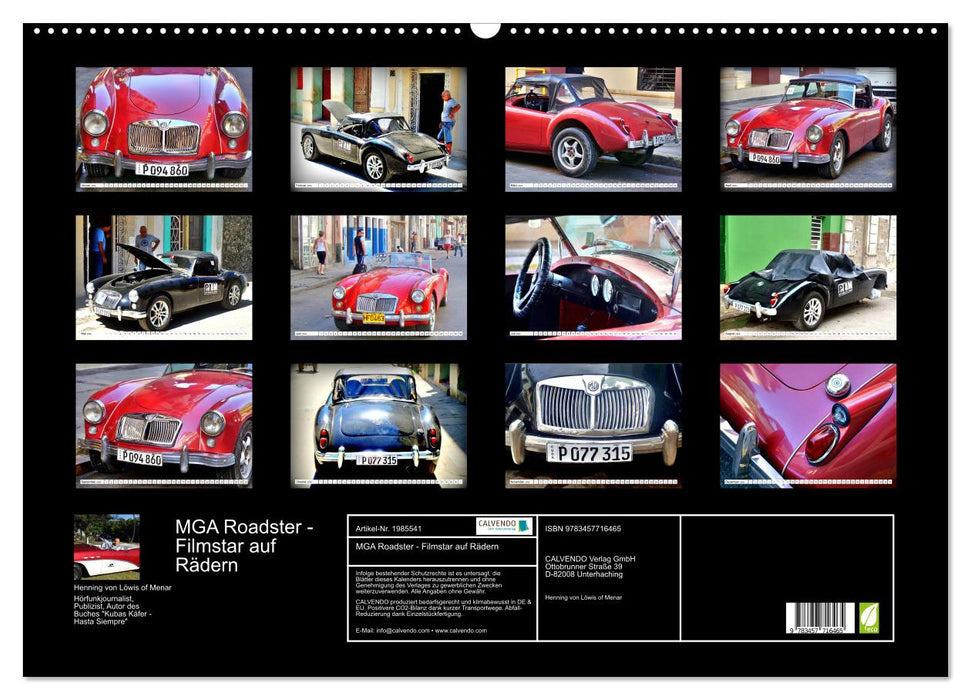 MGA Roadster - Filmstar auf Rädern (CALVENDO Wandkalender 2026)