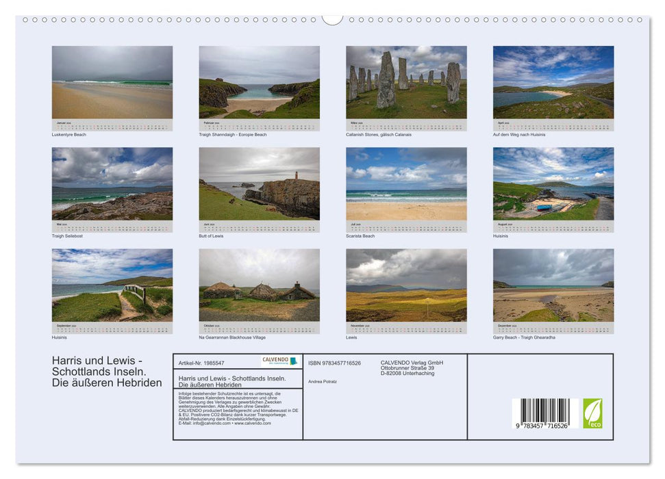 Harris und Lewis - Schottlands Inseln. Die äußeren Hebriden (CALVENDO Premium Wandkalender 2026)