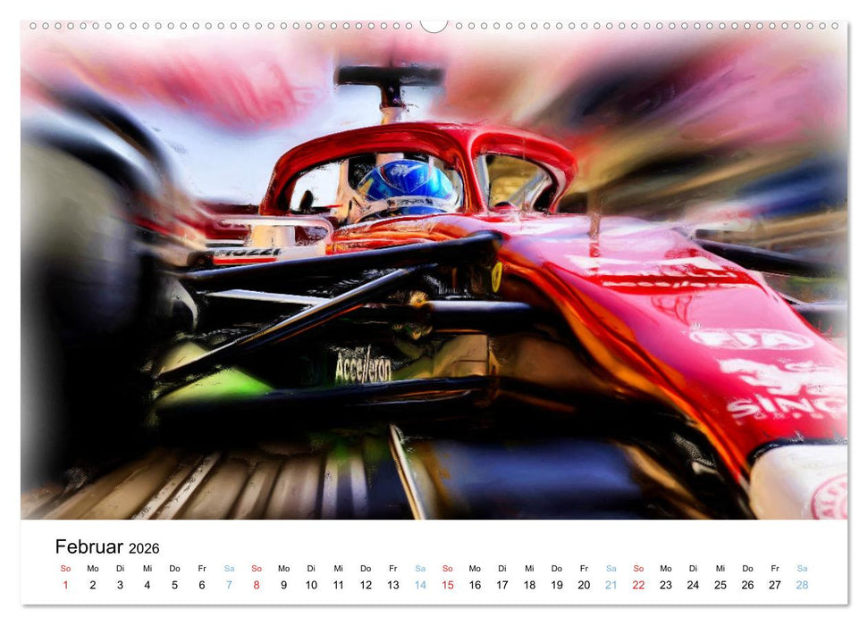Formel 1 kreativ - Digital Art von Jean-Louis Glineur (CALVENDO Premium Wandkalender 2026)