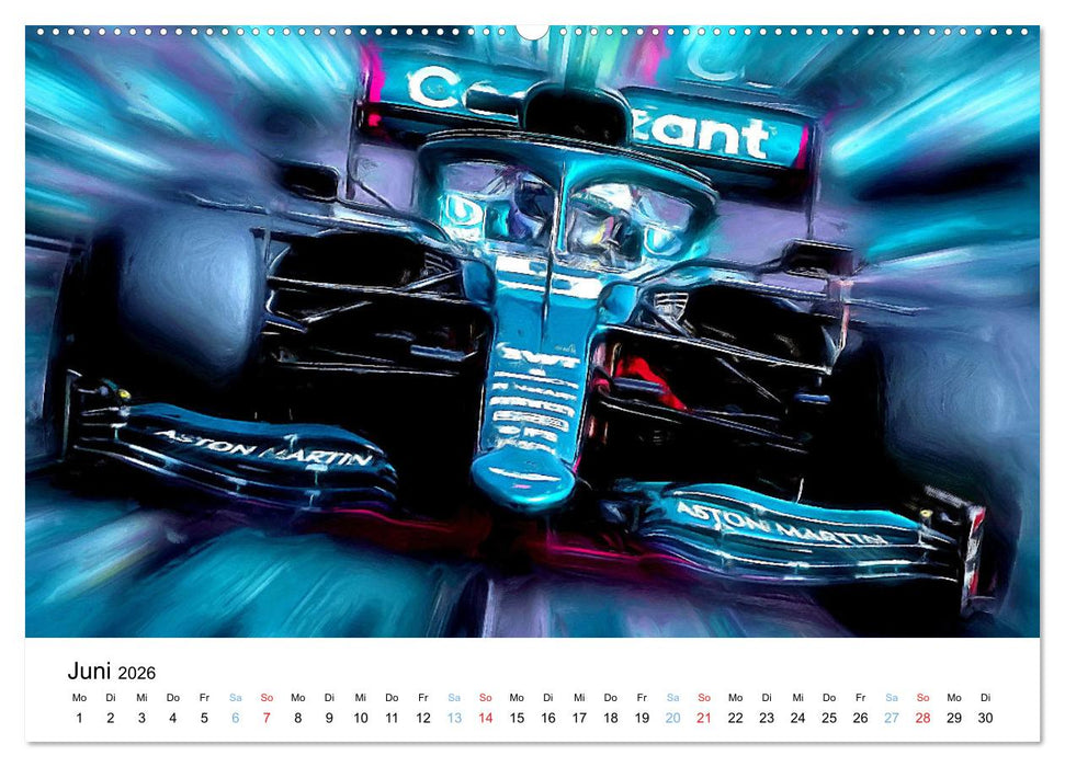 Formel 1 kreativ - Digital Art von Jean-Louis Glineur (CALVENDO Premium Wandkalender 2026)